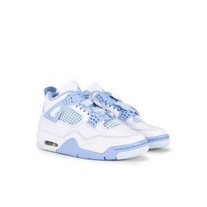 Air Jordan 4 Retro Sneaker in White & Blue
